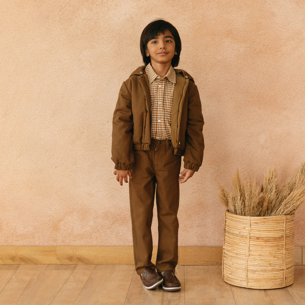 Cotton Jacket for Boys | Bomber Jacket | Brown