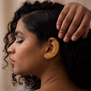 Ear Cuff Earrings | Crescent Moon Design | Gold Toned