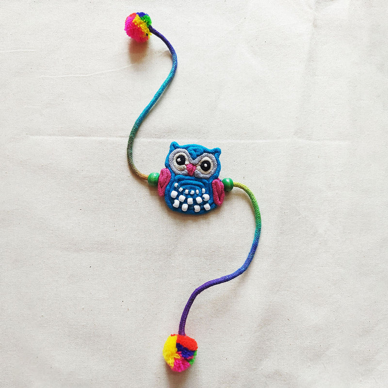 Cotton Kids Rakhi | Owl Design | Blue