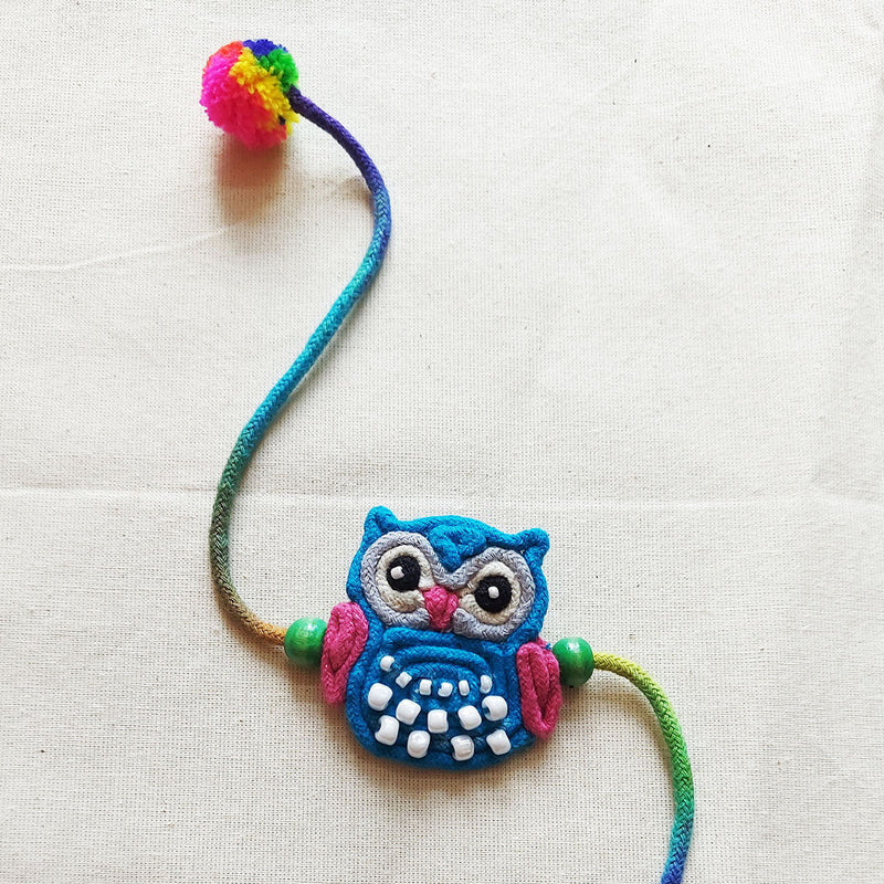 Cotton Kids Rakhi | Owl Design | Blue