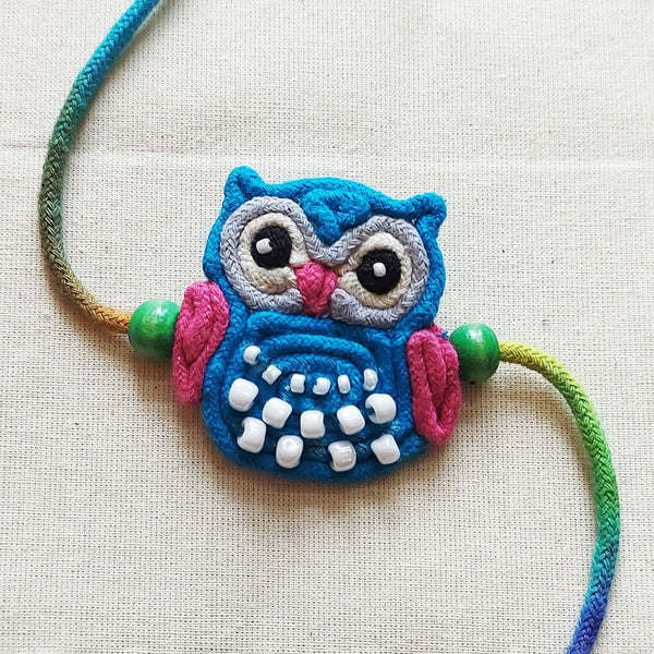 Cotton Kids Rakhi | Owl Design | Blue