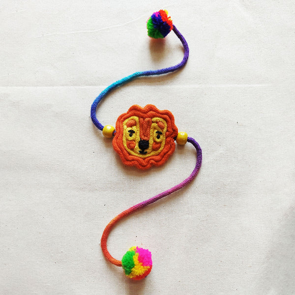 Cotton Kids Rakhi | Lion Design | Orange & Yellow