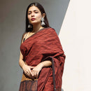 Festive Wear | Bagru Printed Chanderi Maroon Saree