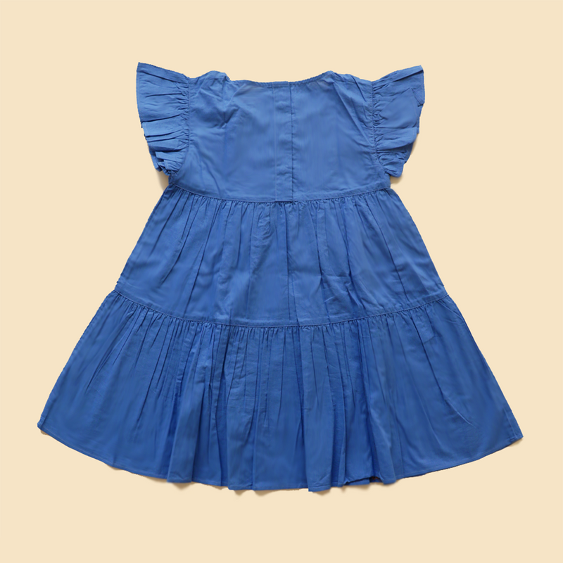 Organic Cotton Dress for Girls | Embroidered | Blue