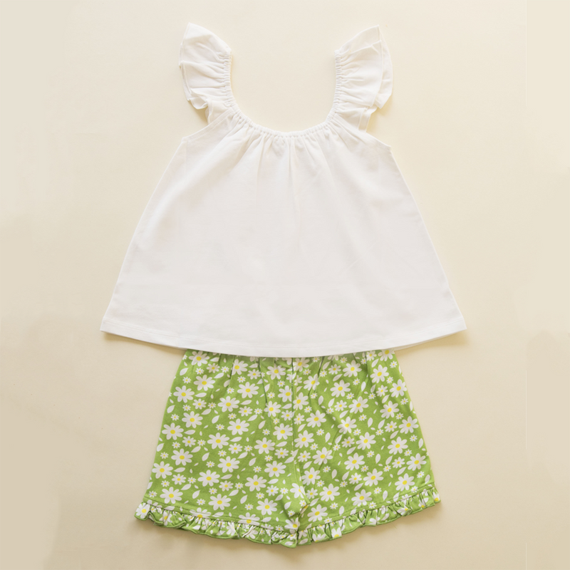 Organic Cotton Top and Shorts for Girls | Red