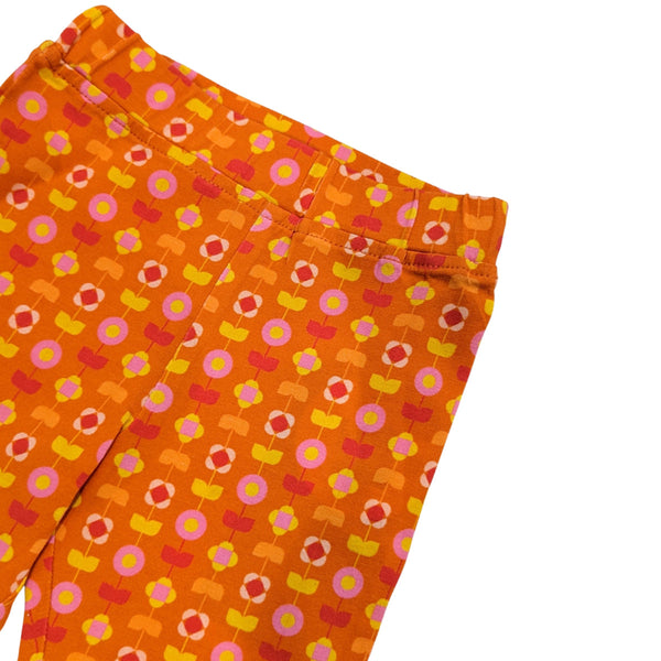 Organic Cotton Leggings for Girls | Printed | Orange