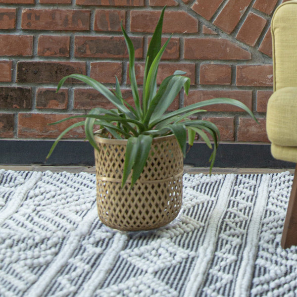 Bamboo Indoor Planter | 9 inches | Beige