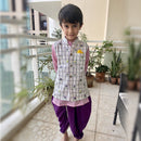 Cotton Dhoti Kurta and Jacket Set for Boys | Multicolour