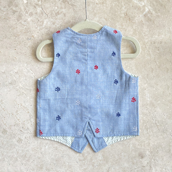 Cotton Waistcoat for Boys | Blue