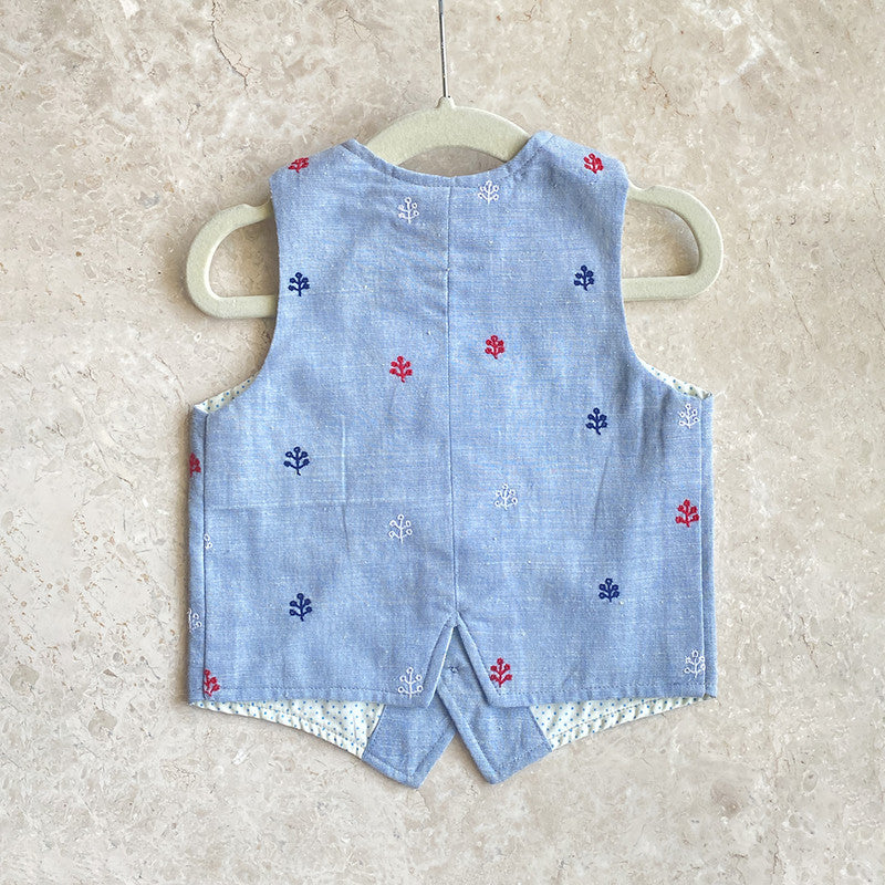 Cotton Waistcoat for Boys | Blue