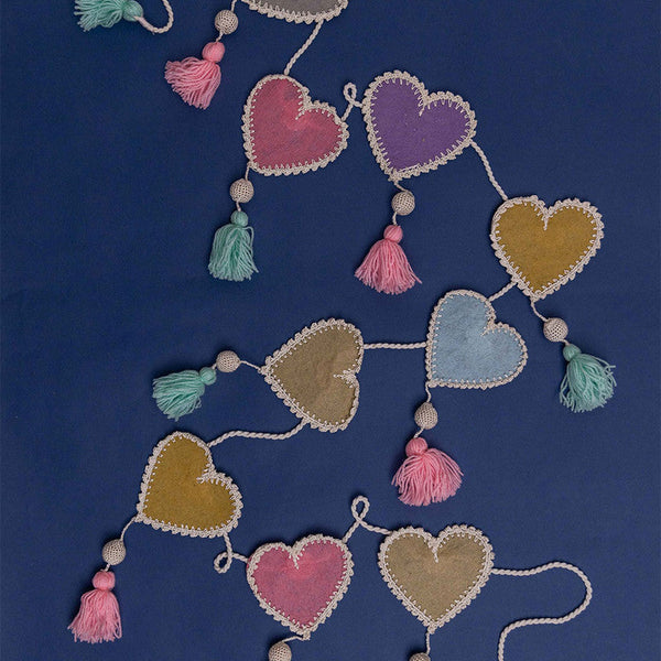 Handmade Multicolored Kids Room Decor Hearts Bunting