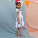 Birthday Dress | Cotton Collar Dress for Girls | White