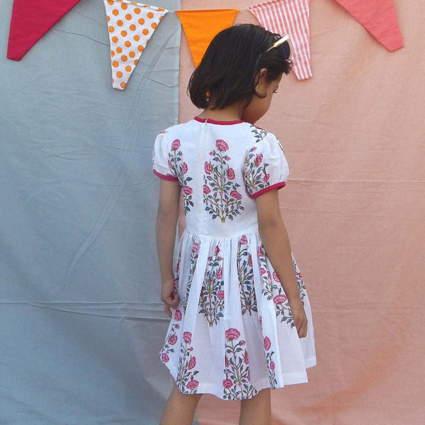 Birthday Dress | Cotton Collar Dress for Girls | White