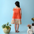 Birthday Dress | Cotton Dress for Kids | Orange & White