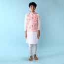 Cotton Kurta Pajama for Kids | Pink & White