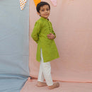 Cotton Kurta Pajama Set for Kids | Green