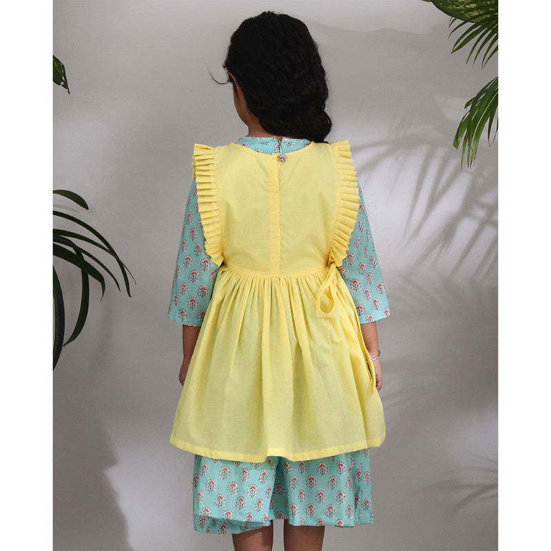 Birthday Dress | Cotton Dress for Girls | Double Layered | Yellow