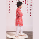 Cotton Kurta Pajama Set for Kids | Red.