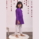 Cotton Kurta Pajama Set for Kids | Violet