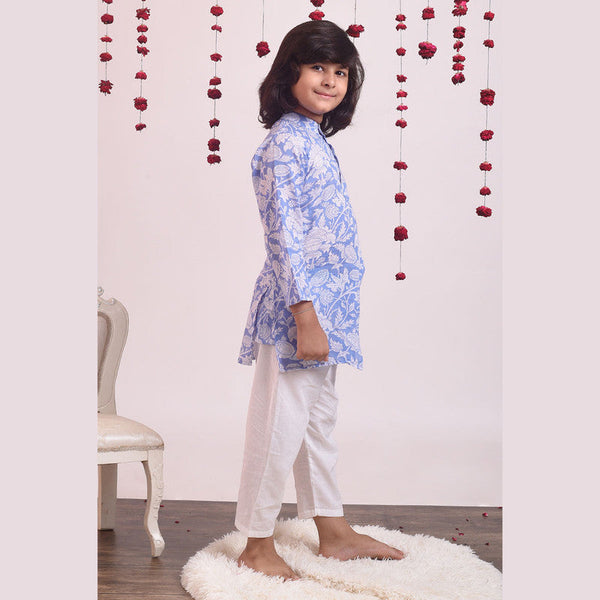 Cotton Kurta Pajama Set for Kids | Blue