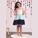 Birthday Dress | Cotton Dress for Girls | White & Blue