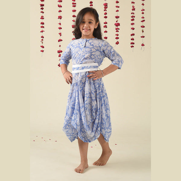 Birthday Dress | Cotton Dress for Girls | Blue