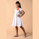 Birthday Dress | Cotton Collar Dress for Girls | White