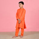 Cotton Kurta Pajama for Boys | Orange