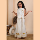 Cotton Lehenga Choli Set for Girls | Gota Work | Ivory