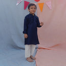 Cotton Kurta Pajama Set for Kids | Navy Blue