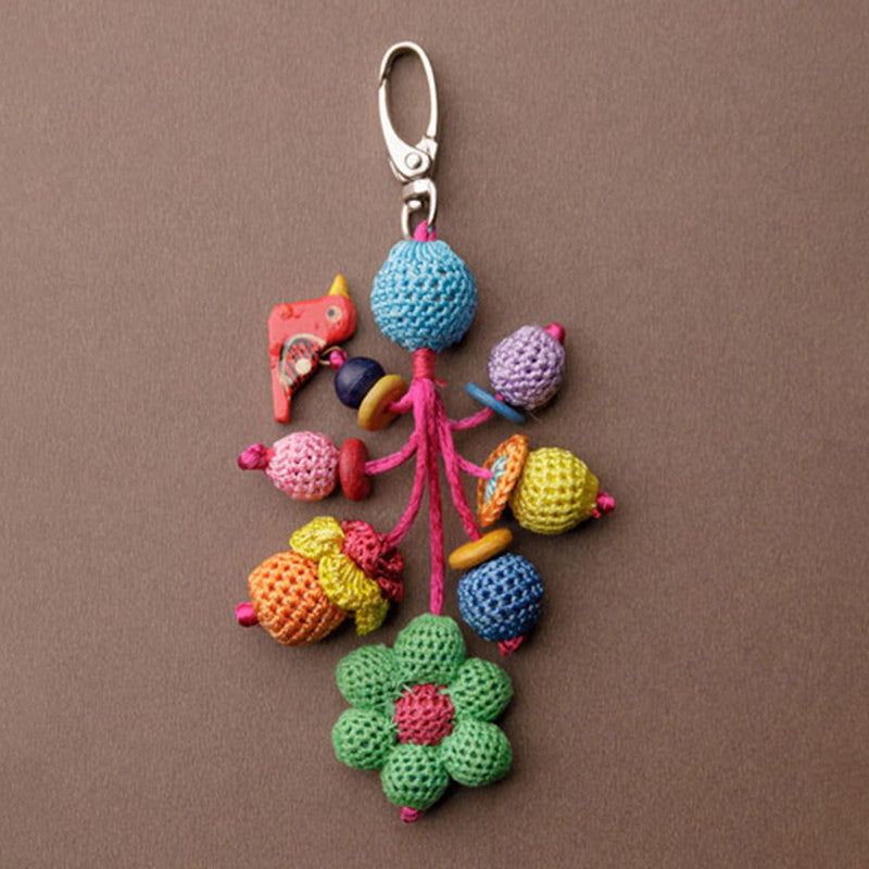 Crochet Charm Keychain | Multicolour | 13 cm