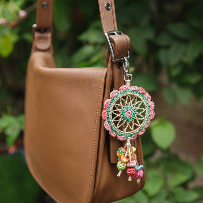 Crochet Dream Catcher Keychain | Multicolour