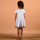 Birthday Dress | Cotton Border Dress for Kids | White