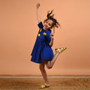 Birthday Dress | Cotton Dress for Girls | Pleated | Royal Blue