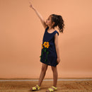 Birthday Dress | Cotton Floral Dress for Kids | Navy Blue