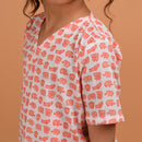 Pure Cotton Angrakha Top |  Peach