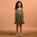 Birthday Dress for Girls | Cotton Dress with Shrug | Green