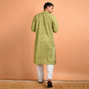 Mehendi Ceremony Dress | Cotton Kurta for Men | Green