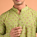 Mehendi Ceremony Dress | Cotton Kurta for Men | Green