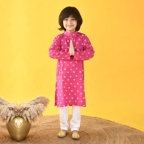 Cotton Kurta Pajama for Boys | Pink