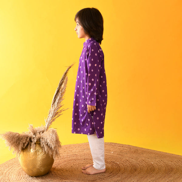 Cotton Boys Kurta Pajama | Purple