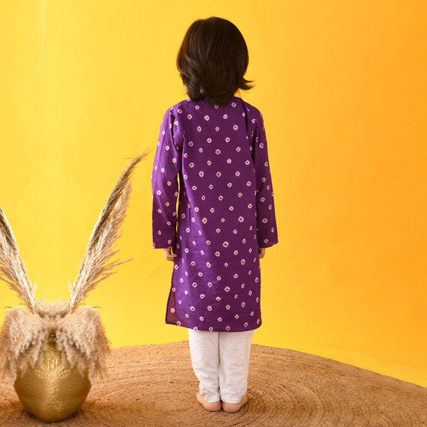 Cotton Boys Kurta Pajama | Purple