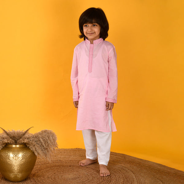 Cotton Kurta Pajama for Boys | Blush Pink