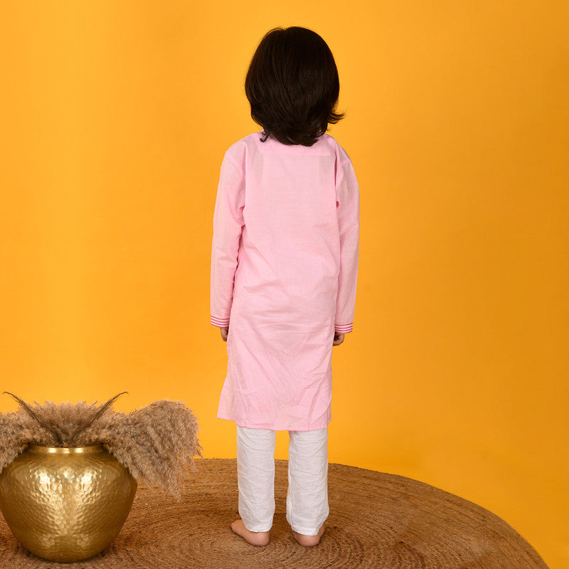 Cotton Kurta Pajama for Boys | Blush Pink