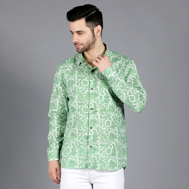 Cotton Shirt for Men | Green