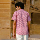 Cotton Shirt for Men | Handblock Print | Pink