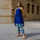 Cotton Kurta Set for Women | Anarkali Kurta & Pant | Blue