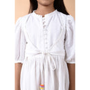 Birthday Dress | Cotton Overlap Dress for Kids | White