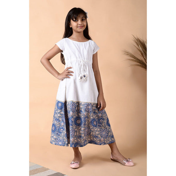 Birthday Dress | Cotton Printed Dress for Girls | White