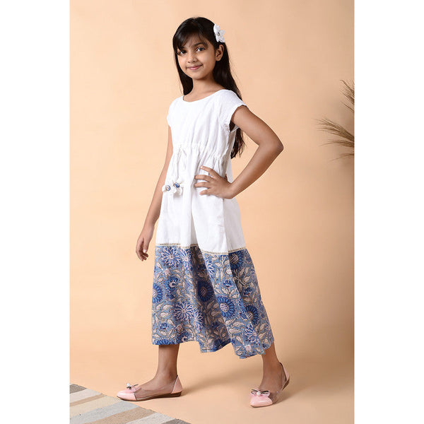 Birthday Dress | Cotton Printed Dress for Girls | White